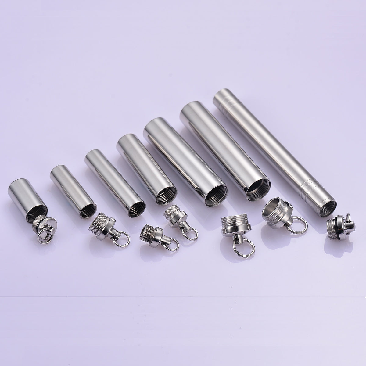 Stainless Steel Cylinder Urn Pendant Necklace