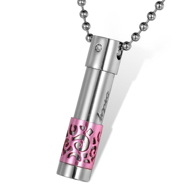 Cylinder Ashes Necklace with Geometric Design