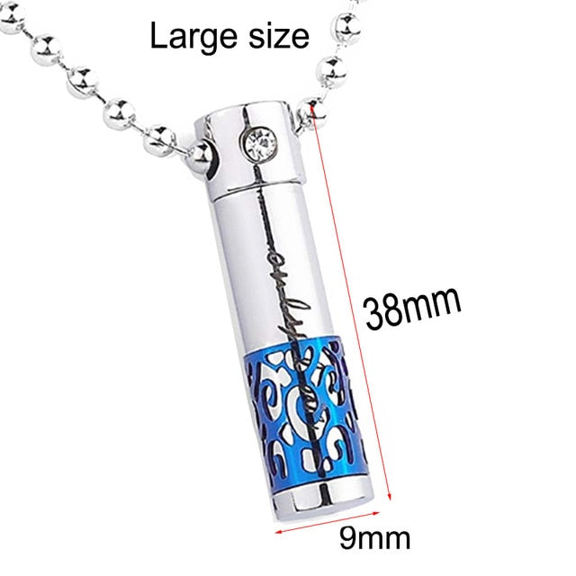 Cylinder Ashes Necklace with Geometric Design