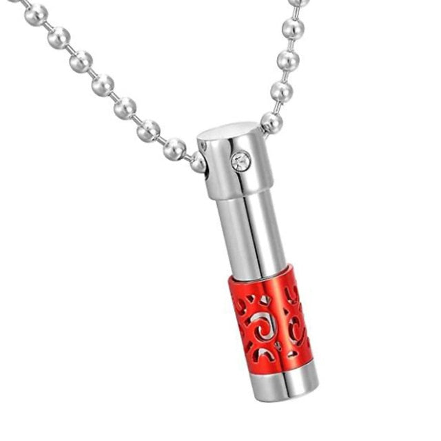 Cylinder Ashes Necklace with Geometric Design