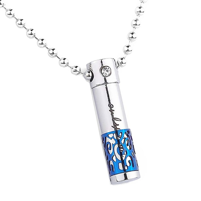 Cylinder Ashes Necklace with Geometric Design