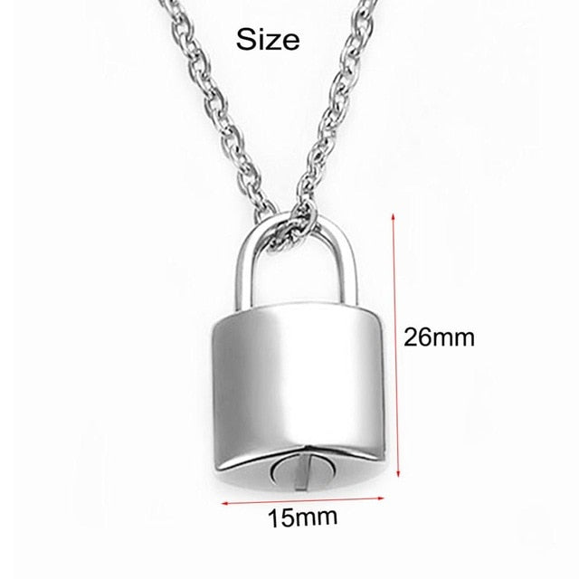 Padlock Cremation Jewelry Pendant Necklace