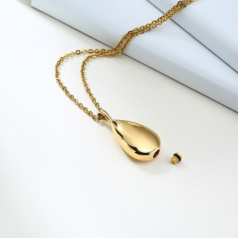 Teardrop Cremation Pendant Necklaces
