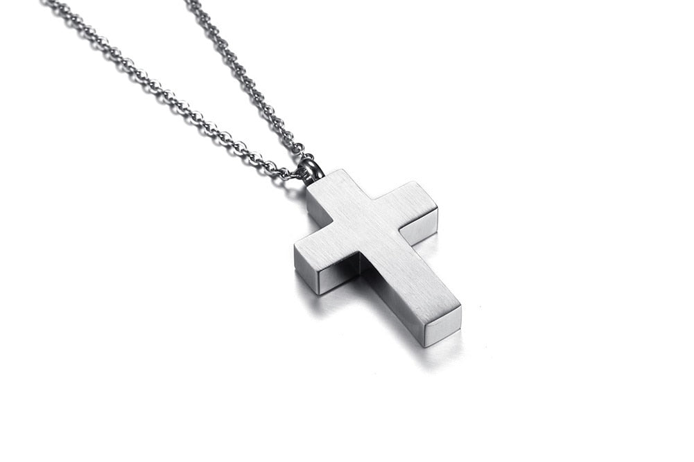 Black Cross Cremation Necklace