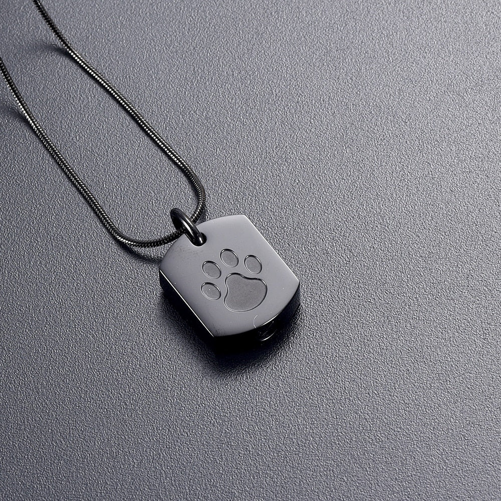 Paw Print Pet Memorial Urn Pendant Necklace