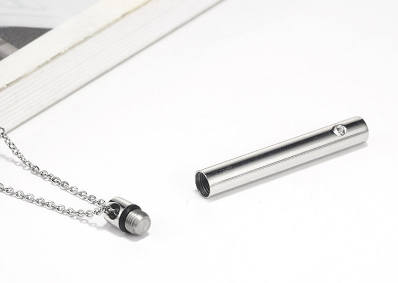 Sleek Cylinder Ashes Necklace