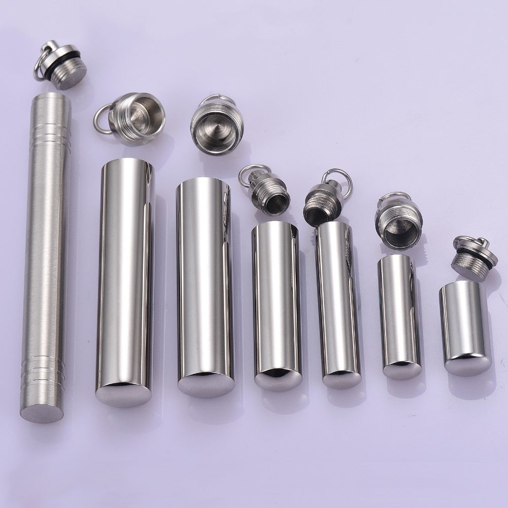 Stainless Steel Cylinder Urn Pendant Necklace
