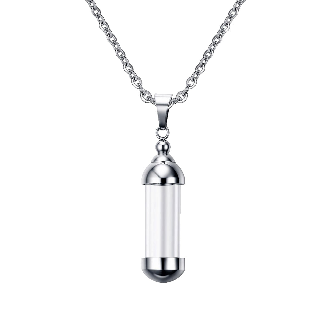 Glass Vial Pendant Necklace for Ashes or Blood