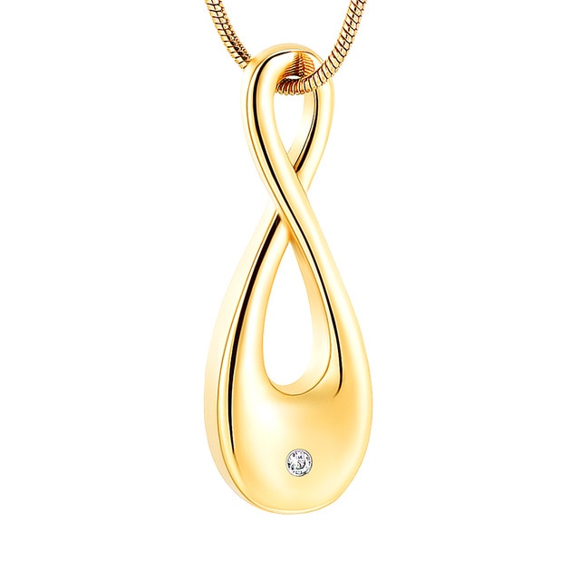 Infinity Cremation Pendant with Crystal