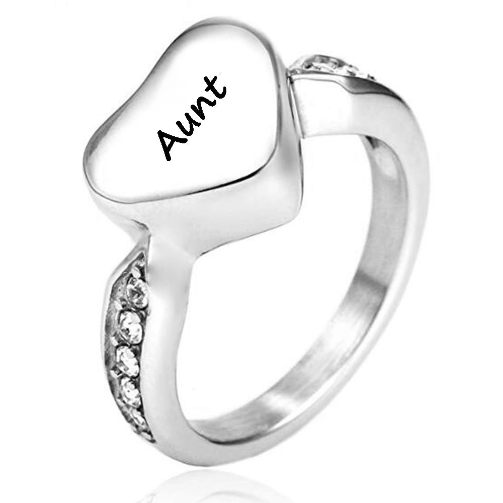 Heart Cremation Ash Ring