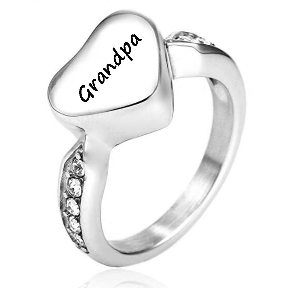 Heart Cremation Ash Ring