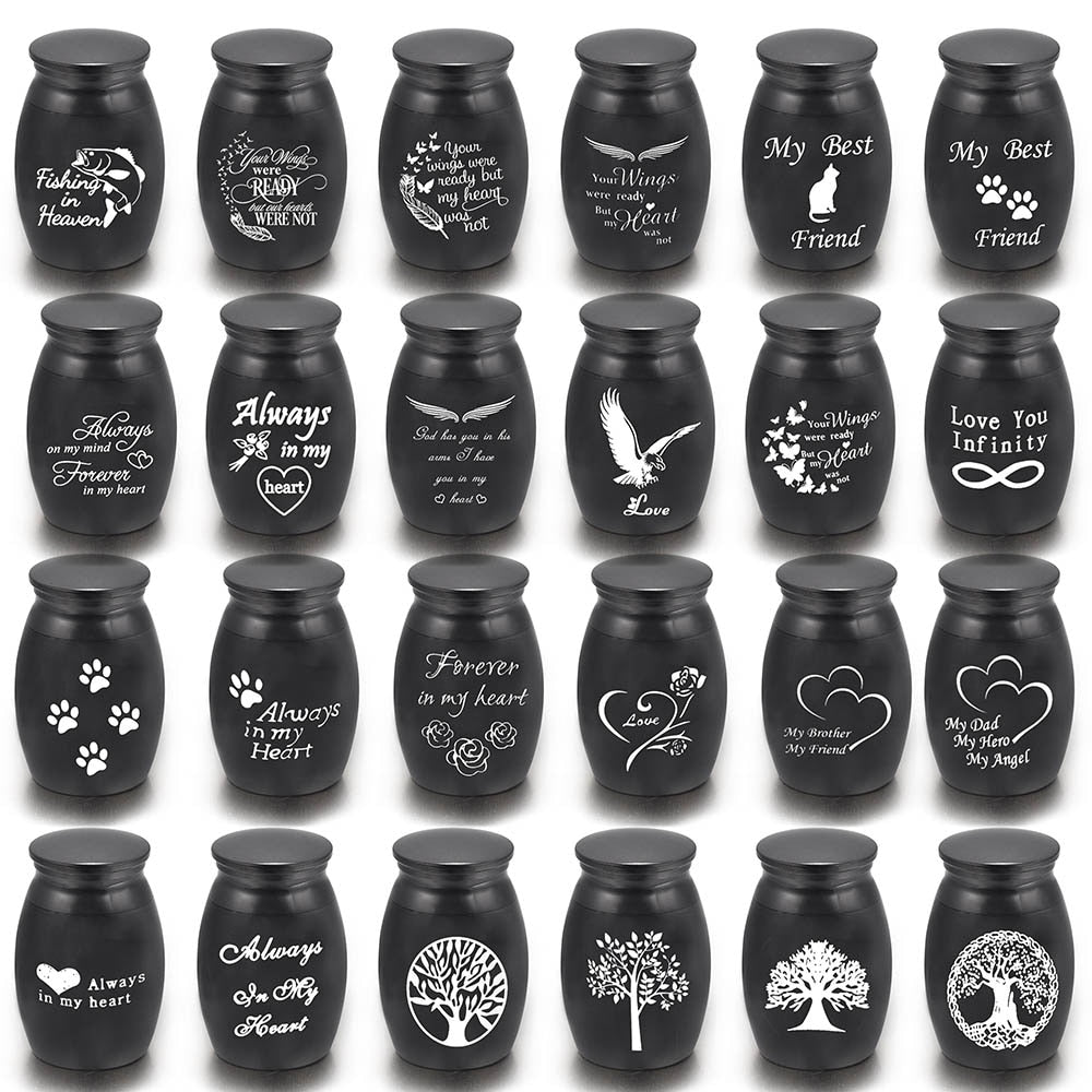 Small Black Metal Pet Cremation Urns