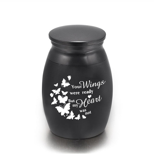 Small Black Metal Pet Cremation Urns