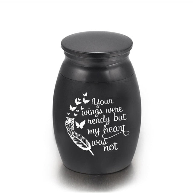 Small Black Metal Pet Cremation Urns
