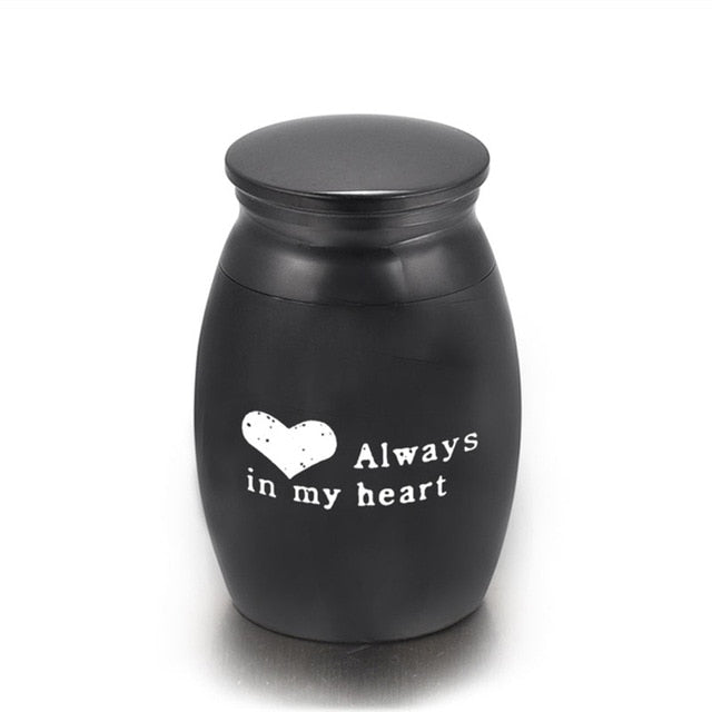 Small Black Metal Pet Cremation Urns