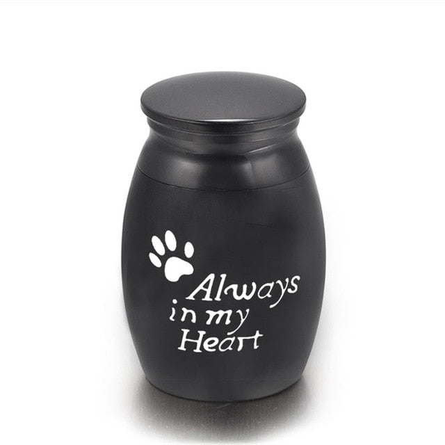 Small Black Metal Pet Cremation Urns