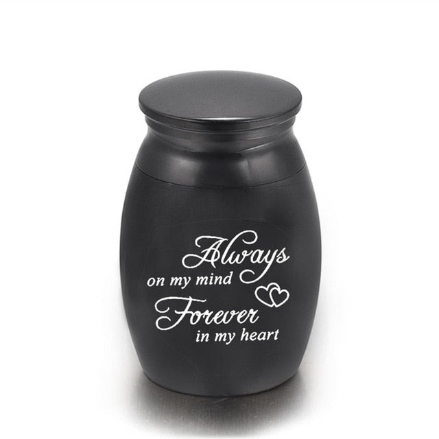 Small Black Metal Pet Cremation Urns