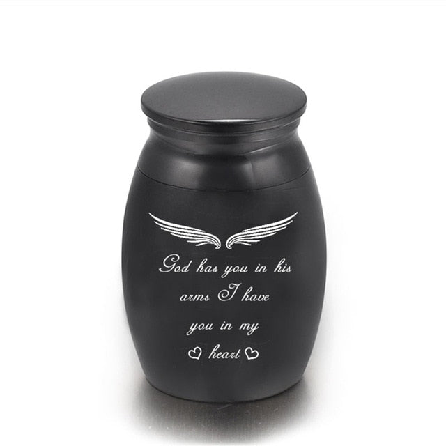 Small Black Metal Pet Cremation Urns