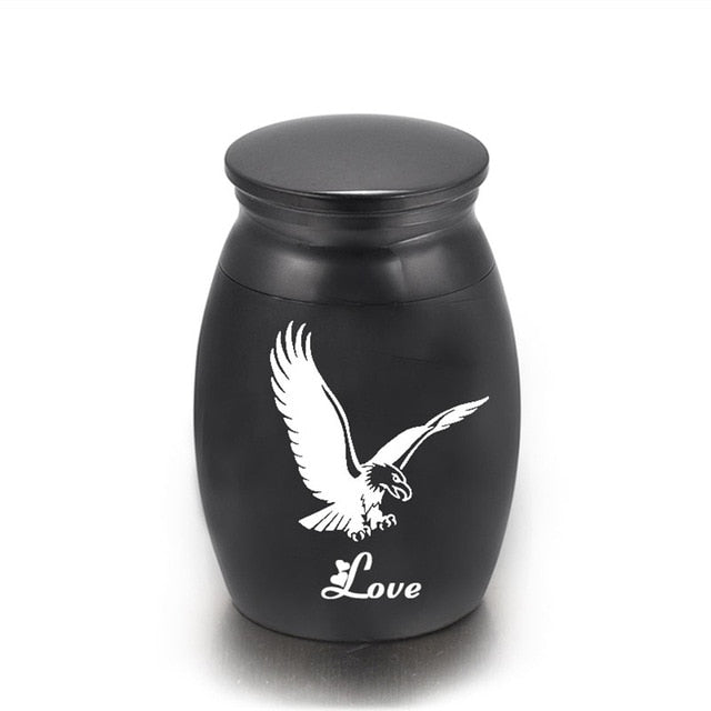 Small Black Metal Pet Cremation Urns