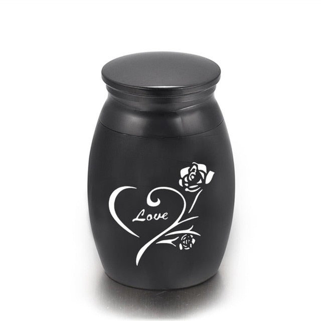 Small Black Metal Pet Cremation Urns