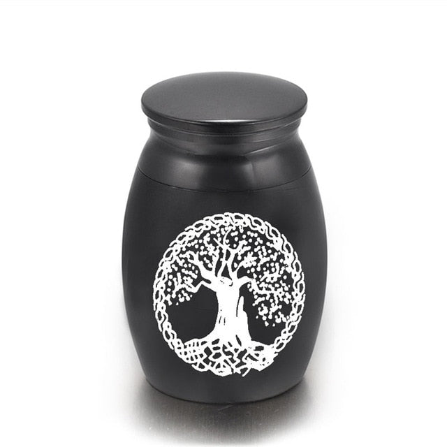 Small Black Metal Pet Cremation Urns