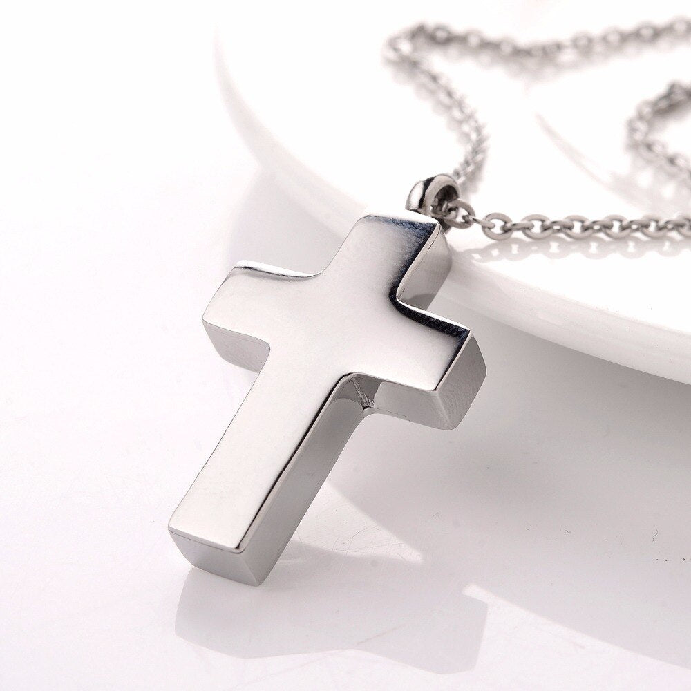 Classic Cross Cremation Necklace