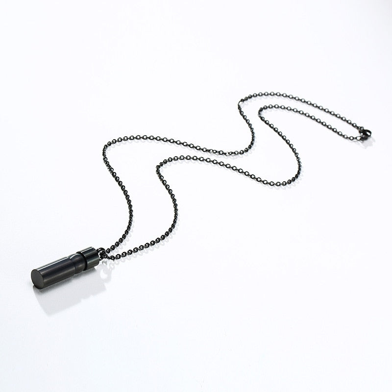Black Cylinder Ashes Pendant