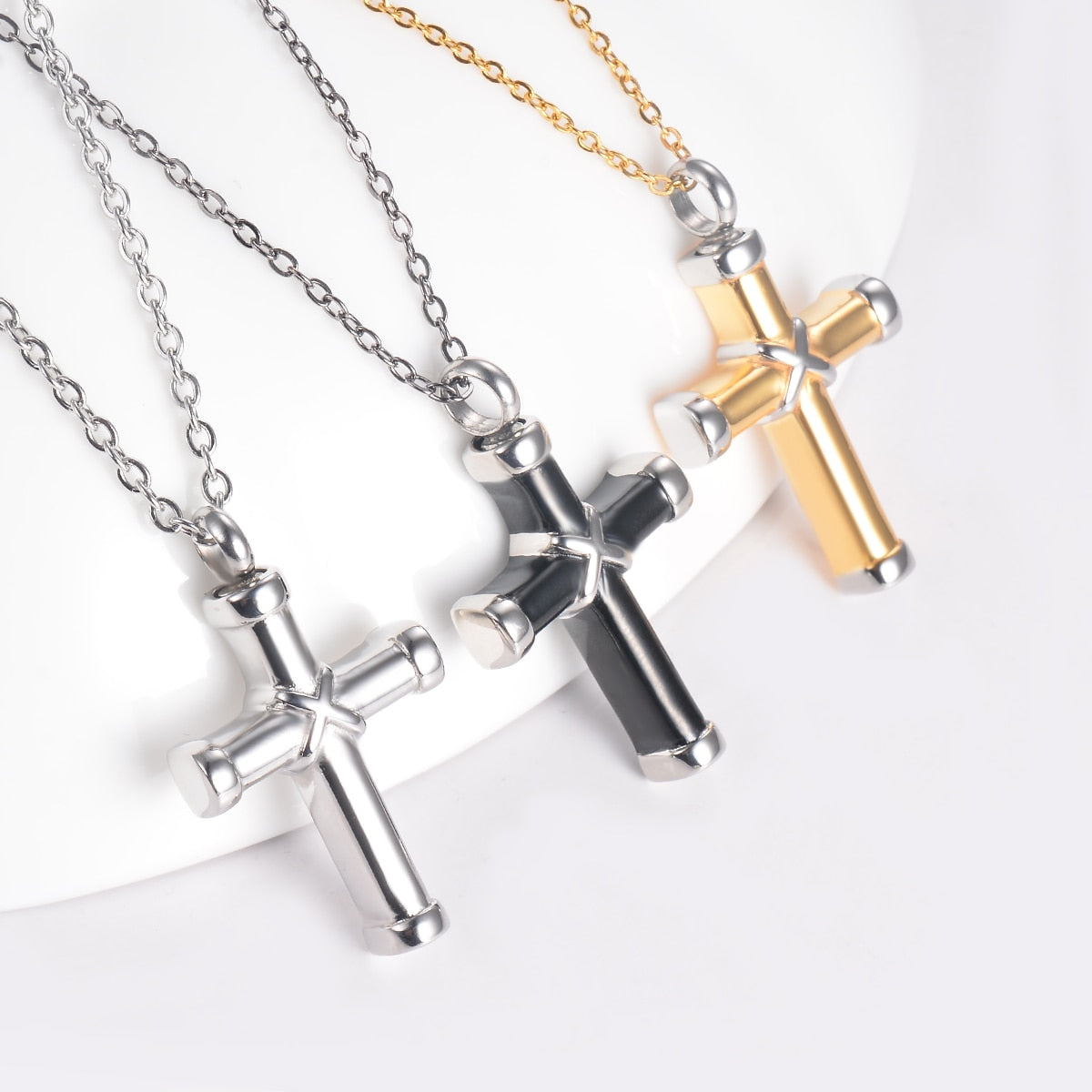 Classic Cross Cremation Necklace