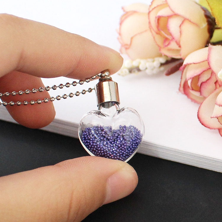 Glass Vial Pendant Cremation Necklaces
