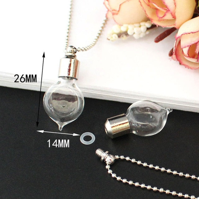 Glass Vial Pendant Cremation Necklaces