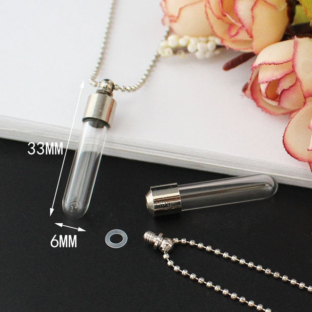 Glass Vial Pendant Cremation Necklaces Remain Eternal