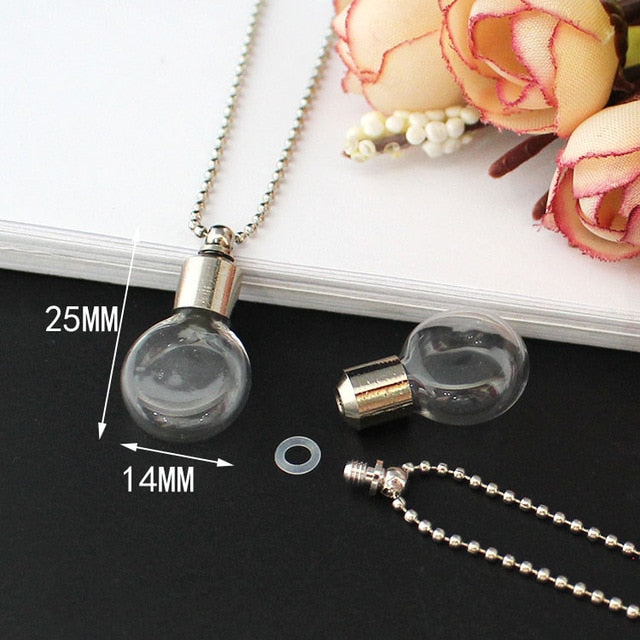 Glass Vial Pendant Cremation Necklaces