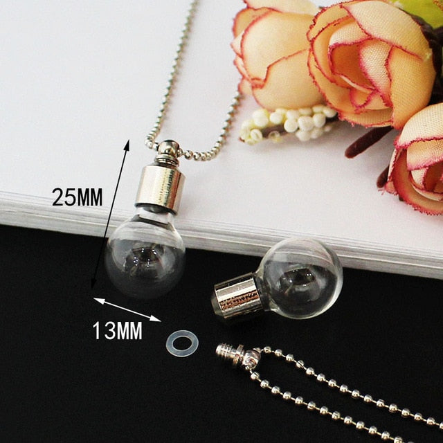 Glass Vial Pendant Cremation Necklaces