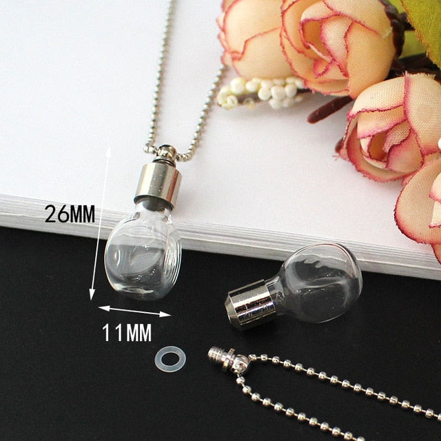 Glass Vial Pendant Cremation Necklaces