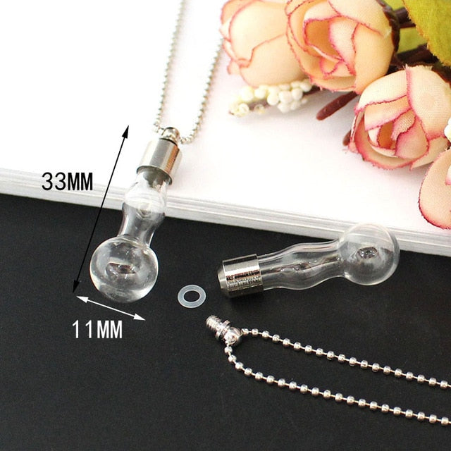 Glass Vial Pendant Cremation Necklaces