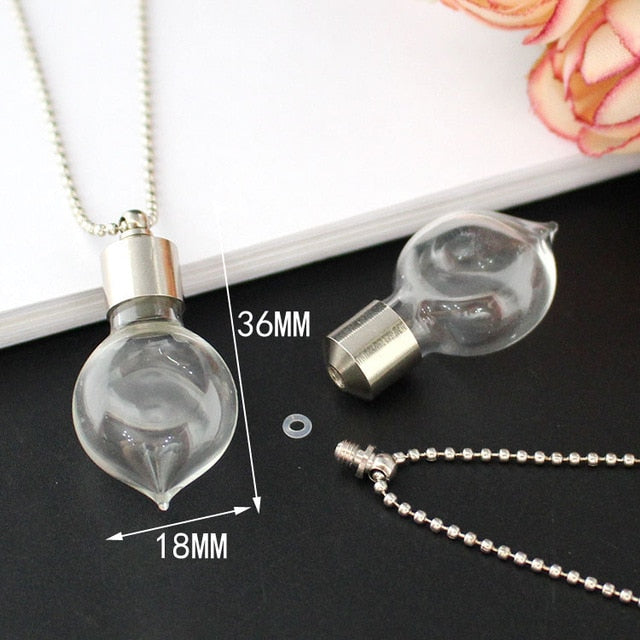 Glass Vial Pendant Cremation Necklaces