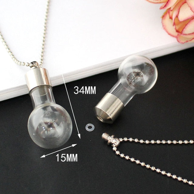 Glass Vial Pendant Cremation Necklaces