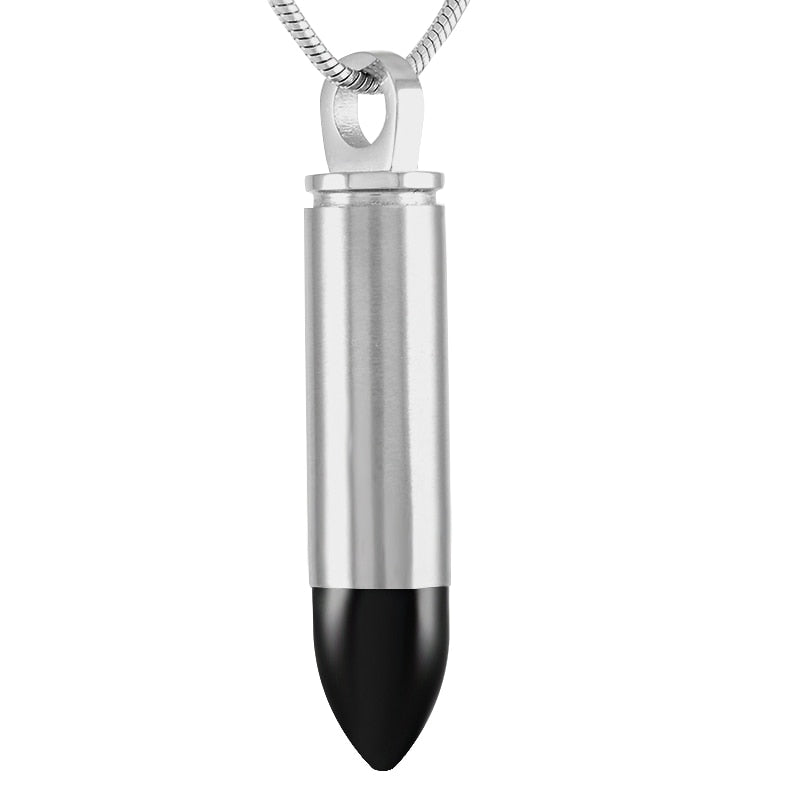 Steel Bullet Urn Necklace