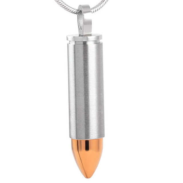Steel Bullet Urn Necklace