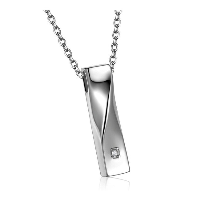 Elegant Twisted Cremation Pendant with Crystal