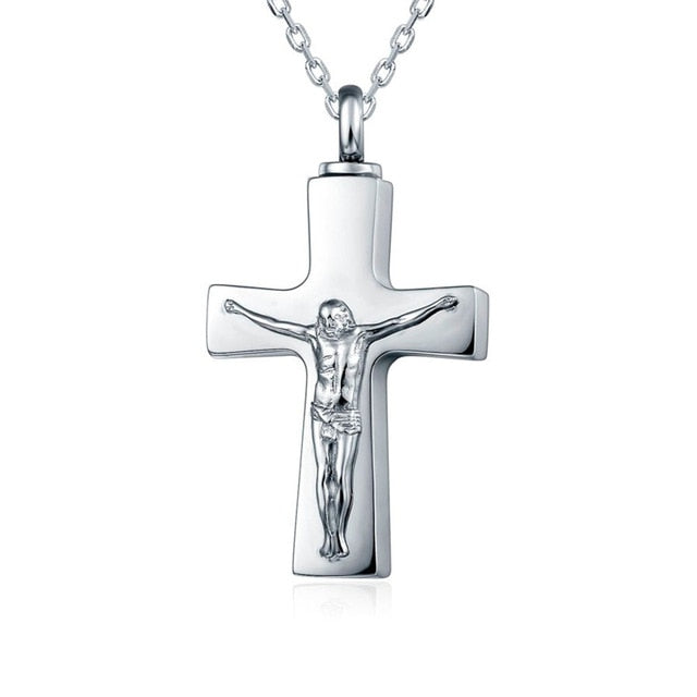 Stainless Steel Crucifix Cremation Necklace