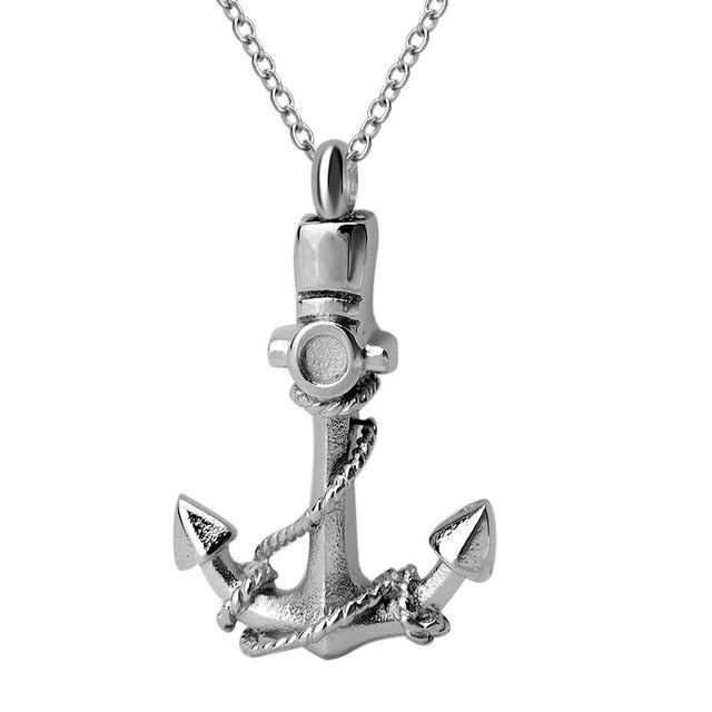 Anchor &amp; Twisted Rope Ashes Necklace