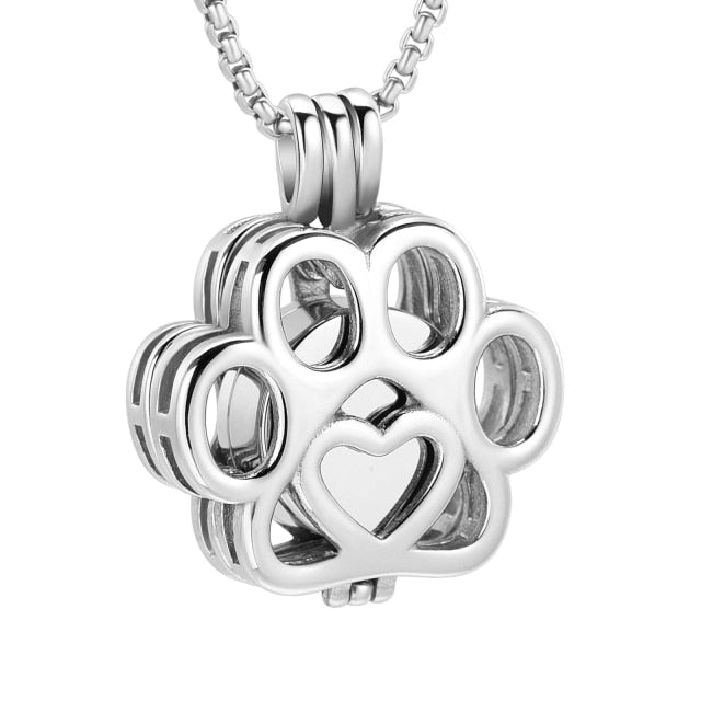 Paw Memorial Locket Necklace