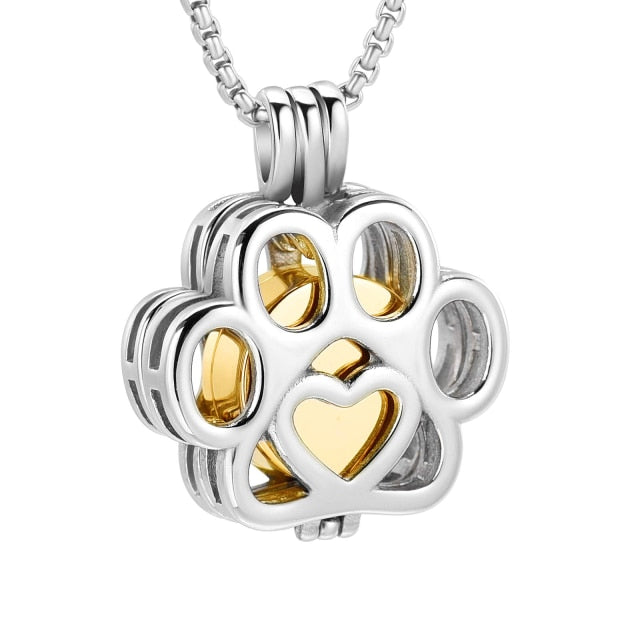 Paw Memorial Locket Necklace