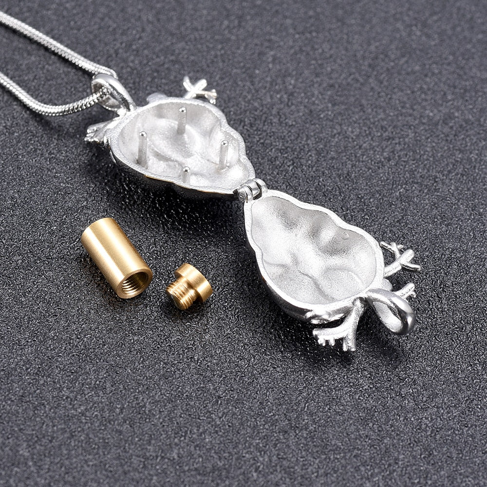 Anatomical Heart Locket Cremation Necklace