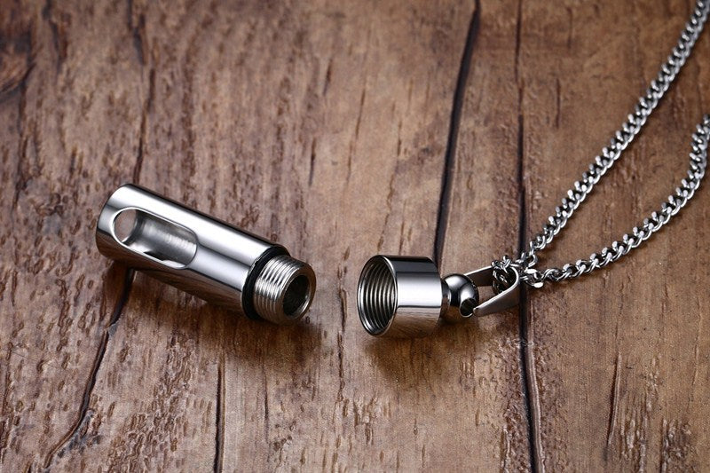 Blood or Ashes Cylinder Vial Necklace