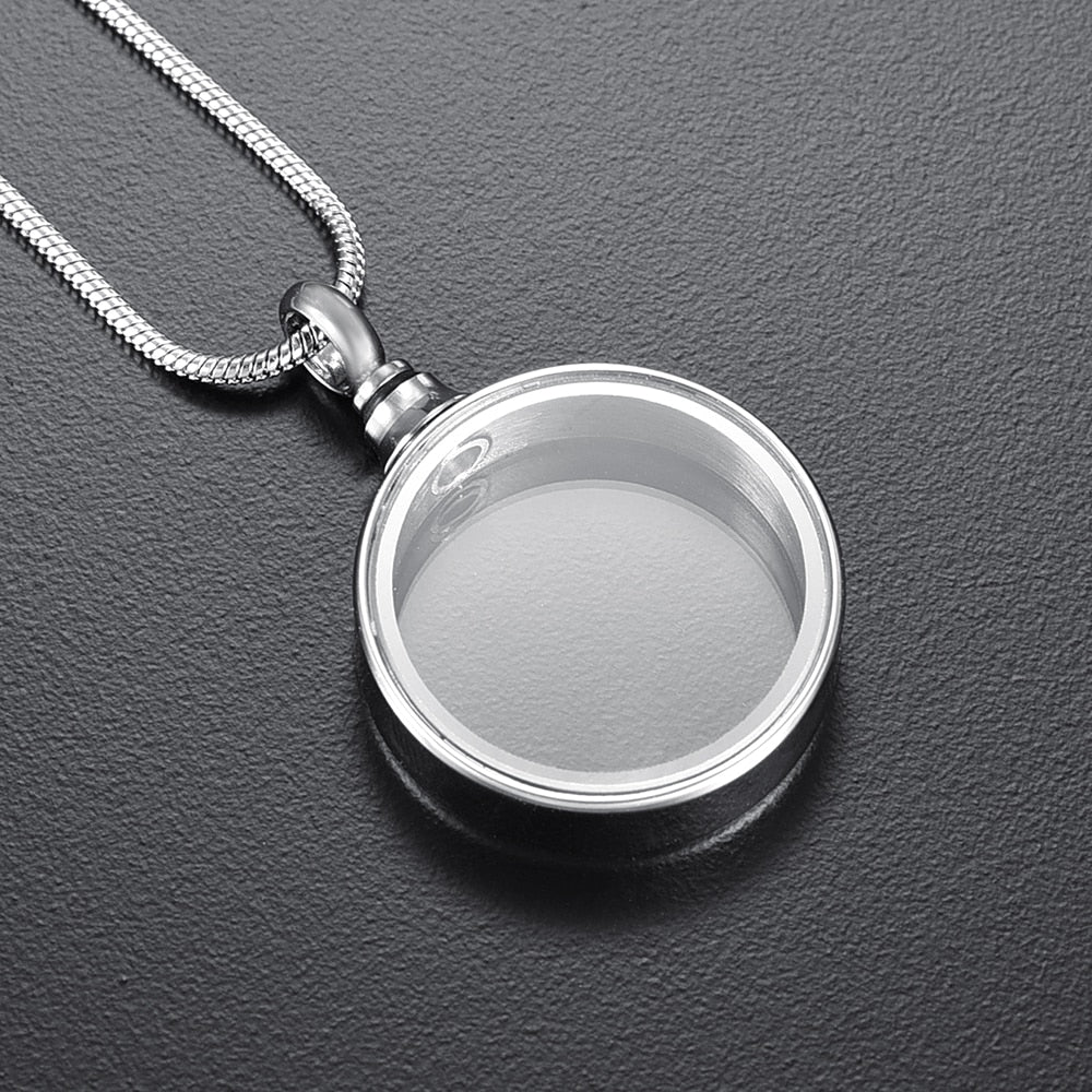 Round Glass Ashes Necklace