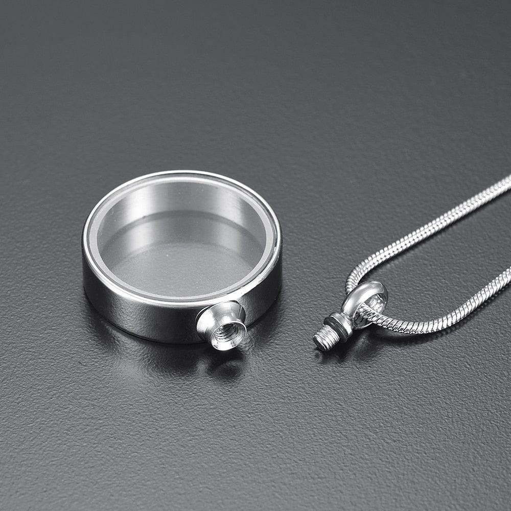 Round Glass Ashes Necklace