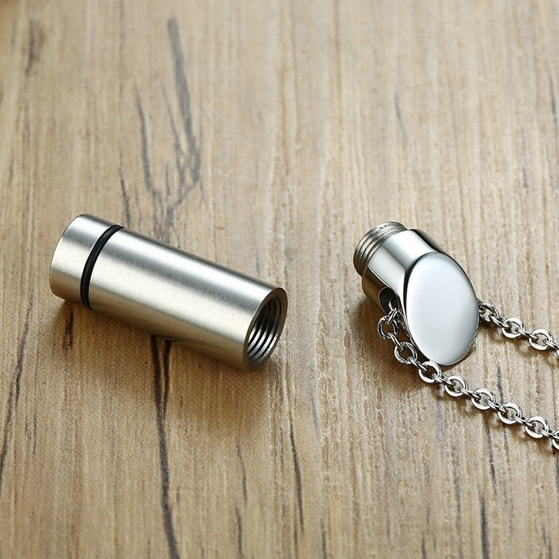 Beveled Cylinder Cremation Necklace